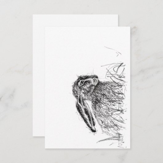 秋のウサギ 招待状 (正面/裏面)