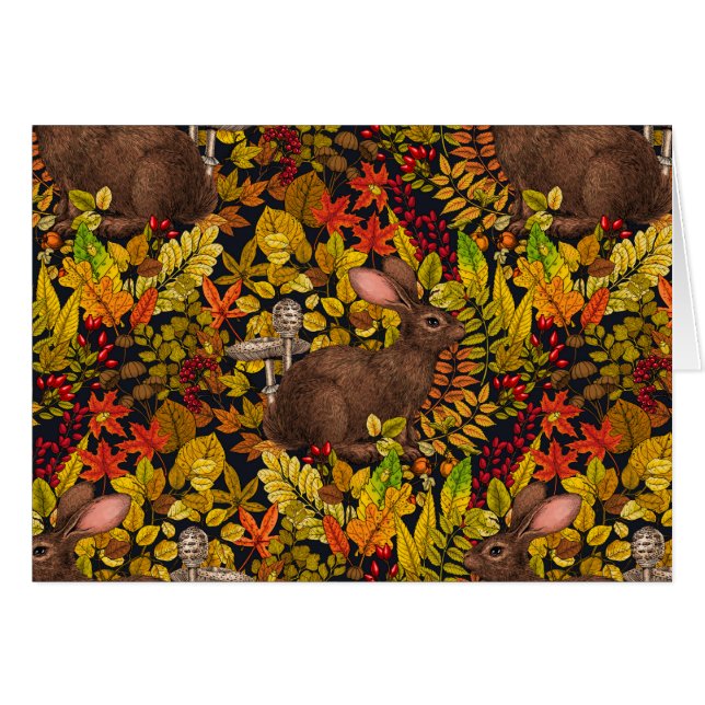 秋のウサギ（黒） (正面横)