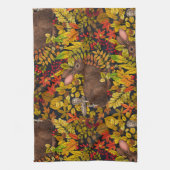 秋のウサギ（黒） キッチンタオル (縦)