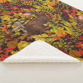 秋のウサギ（黒） シェルパブランケット (3/4)