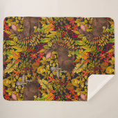 秋のウサギ（黒） シェルパブランケット (正面(横))