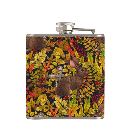 秋のウサギ（黒） フラスク (裏面)