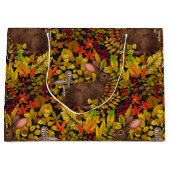 秋のウサギ（黒） ラージペーパーバッグ (正面)