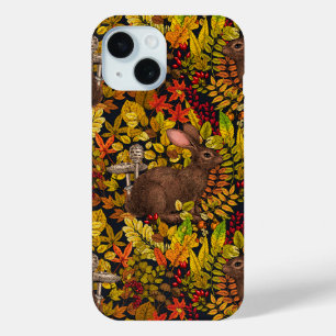 秋のウサギ(黒) iPhone 15ケース