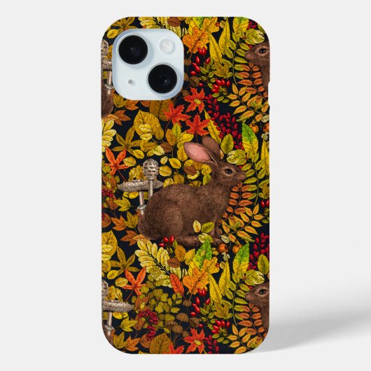 秋のウサギ(黒) Case-Mate iPhoneケース (裏面)