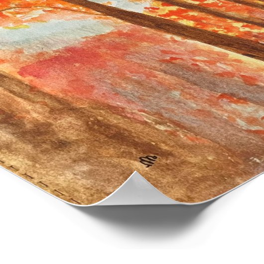 秋のウッズの水色 ポスター (角)