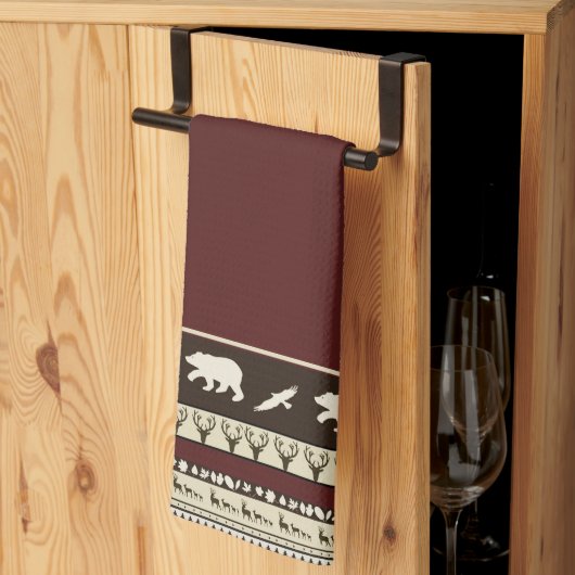 秋のウッズキッチンタオル キッチンタオル (三つ折り)