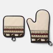 秋のウッズキッチンタオル 鍋つかみ&鍋敷きセット (正面)