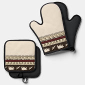 秋のウッズキッチンタオル 鍋つかみ&鍋敷きセット (正面/裏面)