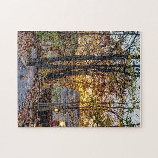 秋のウッズサンセットウォークウェイ ジグソーパズル (横)