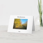 秋のウッズ&サンシャイン – カスタム誕生日カード カード (裏面)