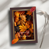 秋のウッディブラウン&エレガントゴールデンフレ結婚ーム 招待状