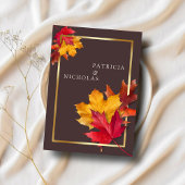 秋のウッディブラウン&エレガントゴールデンフレ結婚ーム 招待状