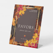 秋のウッディブラウン&ゴールデンエレガントフレームの好意 台座サイン (正面)