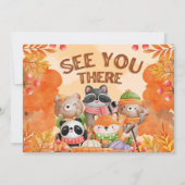 秋のウッドランズ誕生日とフォト招待状 招待状 (裏面)