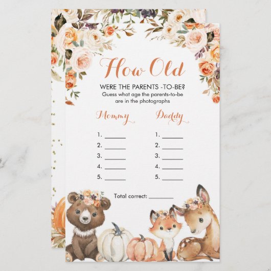 秋のウッドランドああベビーどのように両親だった (正面/裏面)