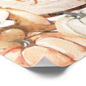 秋のウッドランドガールベビーシャワーカード&ギフト ポスター (角)