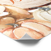 秋のウッドランドガールベビーシャワーゲストブック ポスター (角)