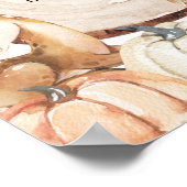 秋のウッドランドガールベビーシャワーパーティー好意サイン ポスター (角)