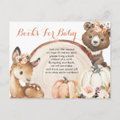 秋のウッドランドガール赤ちゃんシャワーベビー本 インビテーションポストカード (正面)