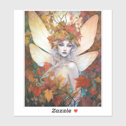 秋のウッドランドフェアリーファンタジーアート シール (シート)