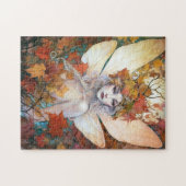 秋のウッドランドフェアリーファンタジーアート ジグソーパズル (横)