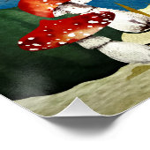 秋のウッドランドフレンズキツネフォレストイラストレーション ポスター (コーナー)