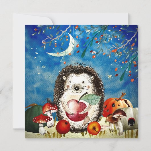 秋のウッドランドフレンズヘッジホッグフォレストスケッチ (正面)