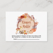 秋のウッドランド動物おむつラッフルベビーシャワー エンクロージャーカード (正面)