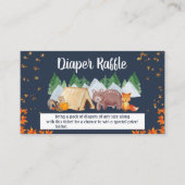 秋のウッドランド動物おむつラッフルベビーシャワー エンクロージャーカード (正面)