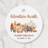 秋のウッドランド動物の赤ちゃんシャワーありがとう フェイバータグ (裏面)