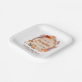 秋のウッドランド動物カボチャ赤ちゃんシャワー ペーパープレート (傾斜あり)