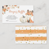 秋のウッドランド女の子の赤ちゃんシャワーおむつラッフル エンクロージャーカード (正面/裏面)