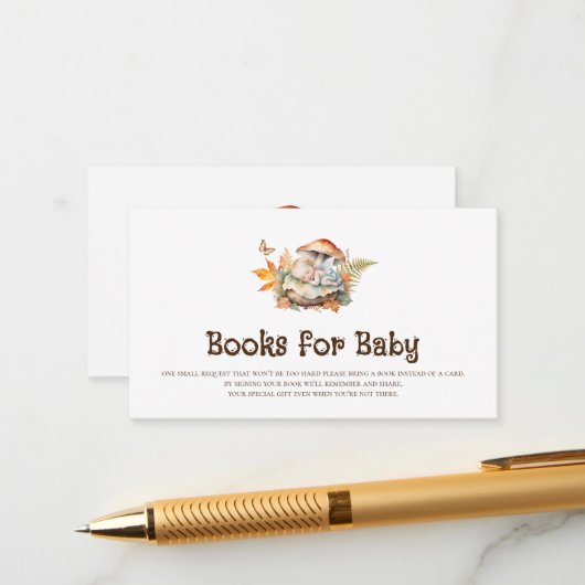 秋のウッドランド妖精の本ベビーインサート エンクロージャーカード (正面/裏面インサイチュ)