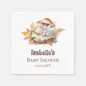 秋のウッドランド妖精の赤ちゃんシャワー スタンダードカクテルナプキン (正面)