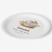 秋のウッドランド妖精の赤ちゃんシャワー ペーパープレート (アングル)