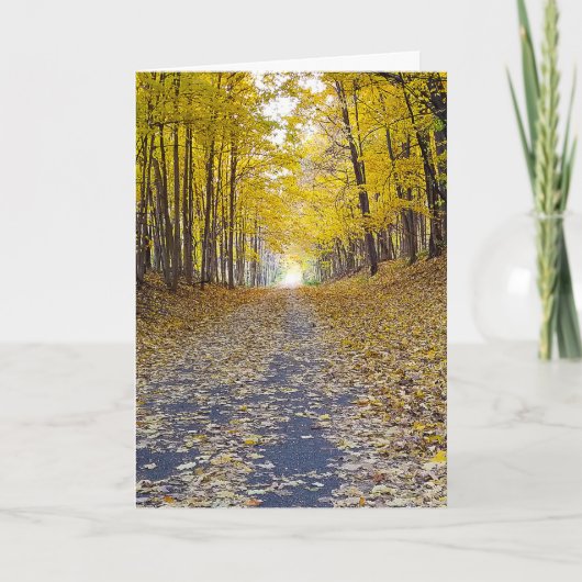 秋のウッドランド悔やみや弔慰 カード (正面)