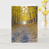 秋のウッドランド悔やみや弔慰 カード (黄色い花)
