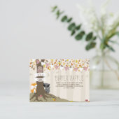 秋のウッドランド生き物ベビーガールオムツラッフル エンクロージャーカード (スタンド正面)