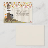 秋のウッドランド生き物ベビーガールオムツラッフル エンクロージャーカード (正面/裏面)