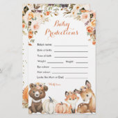 秋のウッドランドOHベビーシャワーベビー予測 (正面/裏面)