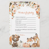 秋のウッドランドOh赤ちゃんシャワーベビー願い (正面/裏面)