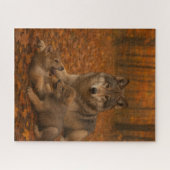 秋のウルフよくはしゃぐファミリーパップスの秋林 ジグソーパズル (横)