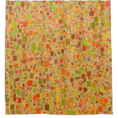 秋のエコーは抽象的なアートワークのデザインをタイルを張りました シャワーカーテン (正面)