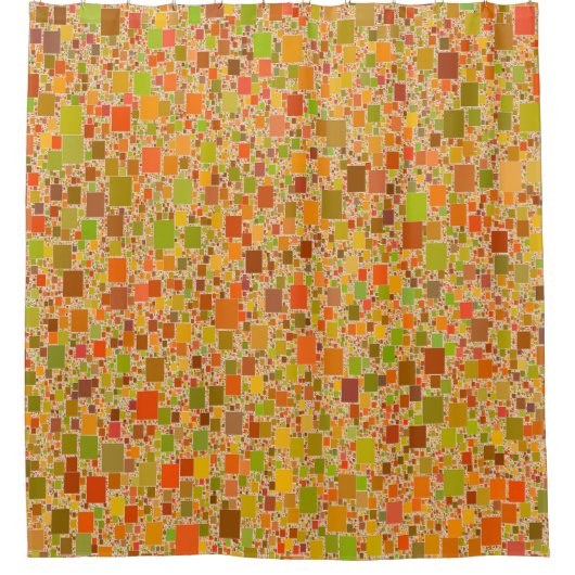 秋のエコーは抽象的なアートワークのデザインをタイルを張りました シャワーカーテン (正面)