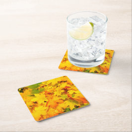 秋のエスケープ紙コースター（セット：6） スクエアペーパーコースター