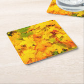 秋のエスケープ紙コースター（セット：6） スクエアペーパーコースター (アングル)