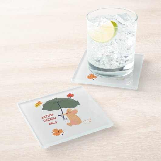 秋のエネルギーのみ ガラスコースター (アングル)