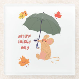 秋のエネルギーのみ ガラスコースター