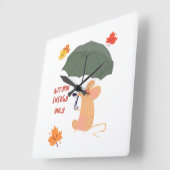 秋のエネルギーのみ スクエア壁時計 (傾斜)